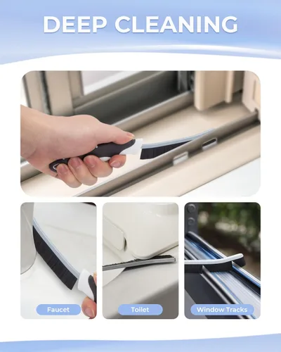Vista 2 de Cleangor Cepillos de limpieza de grietas, cepillo de limpieza para espacios pequeños difíciles de alcanzar, artículos esenciales para el hogar