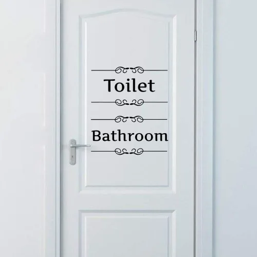 Vista 2 de Bestjybt DIY Removible Baño Inodoro Baño Letrero Puerta Accesorios Adhesivo de Pared Decoración del Hogar (Baño de Baño)