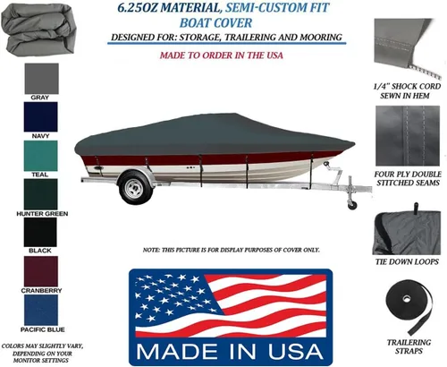 Vista 4 de Cubierta de barco semi-personalizada de 6.25oz para Monterey 218 LS MONTURA BOWRIDER I/O 2001-2004
