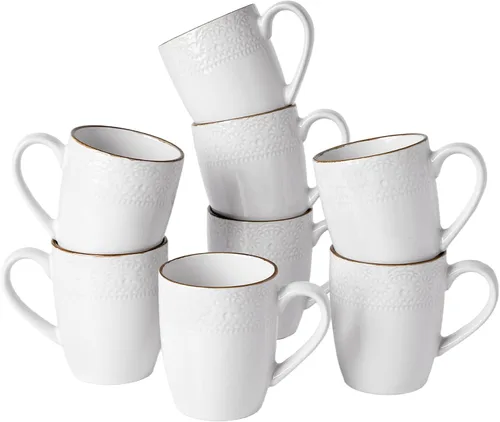 Vista 21 de famiware Venus - Tazas de café para 4, juego de tazas de 12 onzas, taza para beber con asa para café, té, cacao, leche, carbón