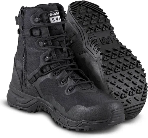 Vista 5 de Original SWAT Alpha Fury - Botas tácticas con cremallera lateral de 8 pulgadas, zapatos ligeros de alto rendimiento, aptas para aeropuertos