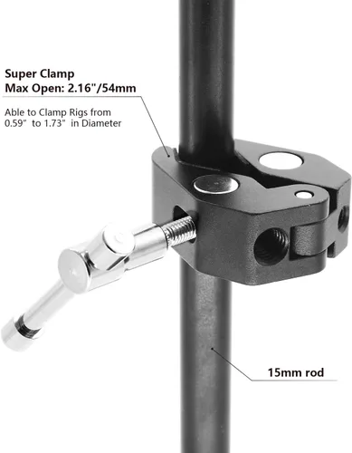 Vista 6 de Abrazadera de montaje de bola con cabeza de bola de montaje de zapata con cabezal de trípode de 1/4 "-20 adaptador de zapata caliente y súper