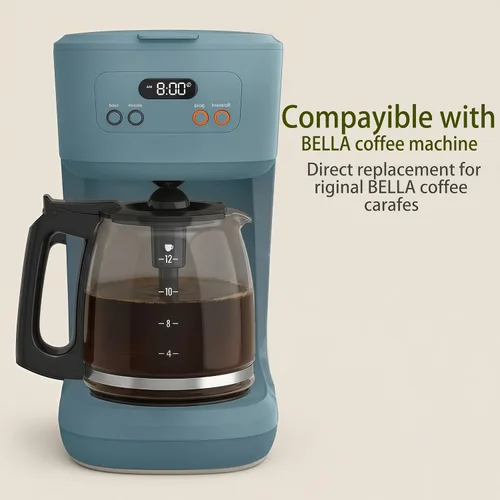 Vista 7 de ALLCUP - Jarra universal de repuesto para cafetera de 12 tazas Cafetera de cristal ajustable compatible con cafeteras Mr Coffee B&D Hamilton Beach