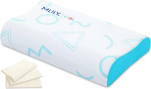 Vista 8 de MLILY Almohada infantil para dormir, almohada ajustable de espuma viscoelástica para niños, juego de cama, almohadas transpirables y refrescantes