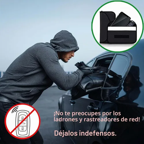 Vista 6 de Bolsa de bloqueo de señal, bolsa de protección con GPS RFID Faraday, funda de protección para teléfono celular y llavero de automóvil, antirastreo