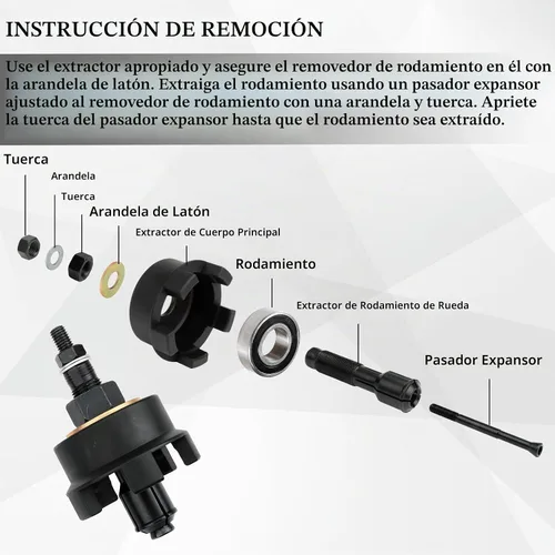 Vista 3 de ReluxGo Kit de herramientas de extracción de rodamientos de rueda para Harley Davidson, herramienta de extracción e instalación de rodamientos