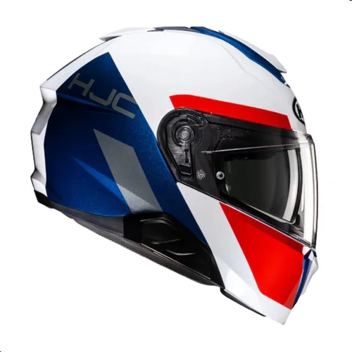 Vista 4 de Casco de motocicleta modular HJC i91 Bina Poly con protector HJ-33 Pin-lock, aprobado por DOT (MC21, X-Small)