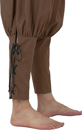 Vista 7 de Renaissance Ankle Banded Pants Men Medieval Pirate Loose Linen Trousers