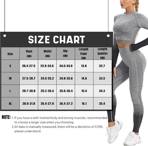 Vista 5 de GLAMLINE Workout Sets for Women 2 Piece Seamless High Waist Leggings and Crop Top Running GYM Yoga Sport Outfits Sets