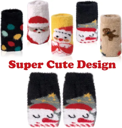 Vista 2 de Womens Wool Socks 5 Pairs Warm Wool Cotton Socks Thick Knit Vintage Casual Winter Socks
