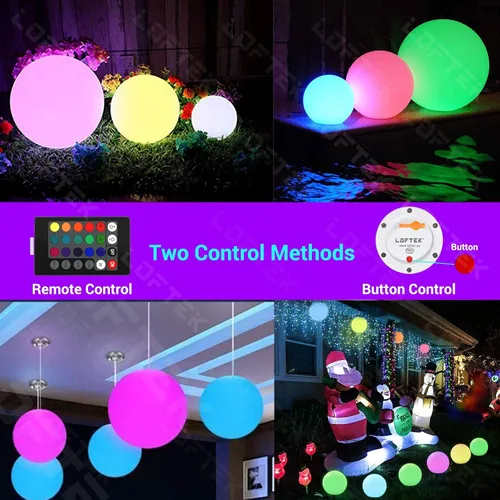 Vista 5 de LOFTEK 1 paquete de luz LED de noche de guardería de 8 pulgadas + 1 paquete de bola de luz LED vibrante: luz nocturna de guardería de 6 pulgadas