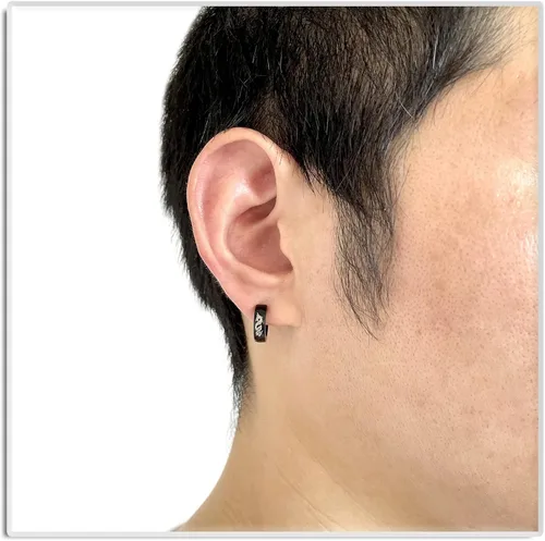 Vista 6 de Xusamss Punk - Pendientes de aro de acero inoxidable