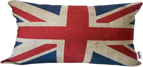 Vista 7 de The Union Jack - Funda de cojín cuadrada de lino y algodón con bandera británica, 16 x 16 pulgadas
