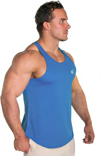 Vista 4 de Jed North Camiseta sin mangas de microfibra de secado rápido para hombre, espalda en Y, espalda cruzada