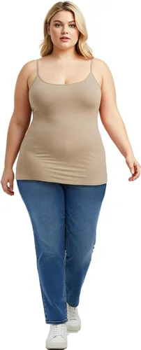 Vista 185 de Emmalise Camisola larga casual básica para mujer, con tirantes ajustables, top en capas