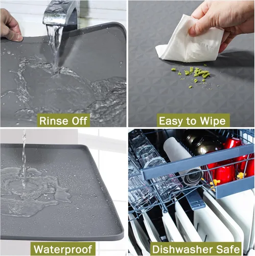Vista 5 de 2 fundas para lavadora y secadora de 25.6 x 25.6 pulgadas, silicona Gris