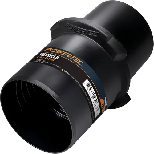 Vista 9 de POWERTEC 70140 Reductor de manguera de 2-1/2" a 1-1/4" - Unidad de conversión para accesorios de recolección de polvo, color negro