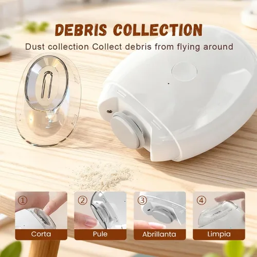 Vista 6 de Cortaúñas eléctrico automático, amoladora de uñas automática universal, molinillo de uñas, molinillo de uñas para uñas gruesas, con luz LED y 3