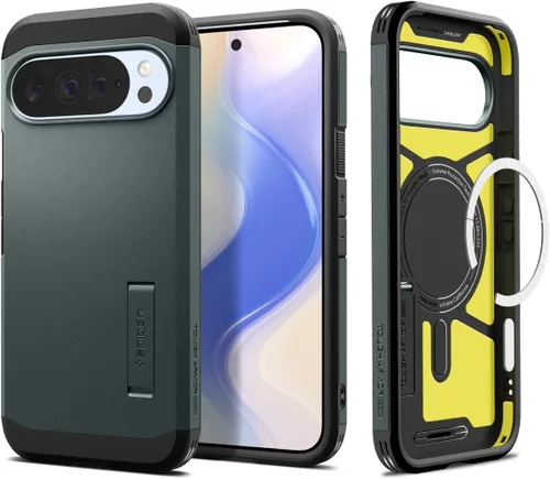 Vista 8 de Spigen Funda para Pixel 9a, Tough Armor (Ai) MagFit (2025) [Compatible con accesorios MagSafe] - Negro