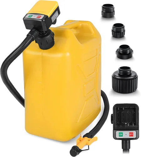Vista 8 de 3.2GPM Bomba de transferencia de combustible portátil con sensor de parada automática, color azul with 4 Tank Adapter, 51" Hose, Battery-Powered