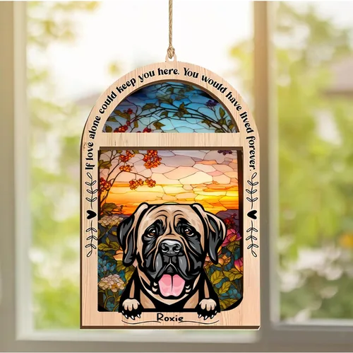 Vista 9 de LOVELYPOD Adorno de Navidad personalizado de sabueso afgano, atrapasoles con nombre, regalos de pérdida de mascotas, regalos para amantes