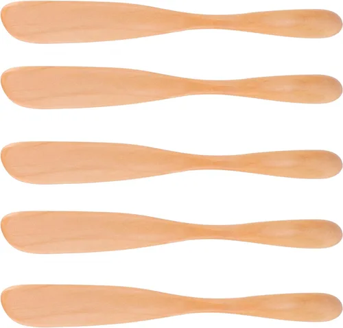 Vista 9 de Zerodis 5 cuchillos de mantequilla japoneses de madera para cocina casera con diseño de asa, adecuado para mantequilla, salsa de mostaza, mayonesa