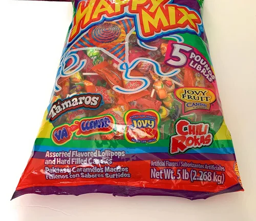 Vista 2 de Jovy Happy Mix - Caramelos con sabores surtidos Bolsa de 5 libras Dulces mexicanos