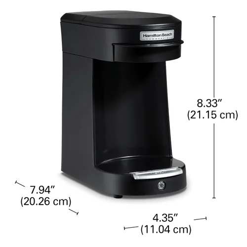 Vista 8 de Hamilton Beach Commercial Cafetera de cápsulas de 1 taza, negra, cafetera de una sola porción, HDC200B