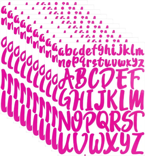 Vista 8 de LUTER Calcomanías de vinilo del alfabeto, 520 piezas, 10 hojas, letras mayúsculas de 1 pulgada y 2 pulgadas, prácticas letras autoadhesivas