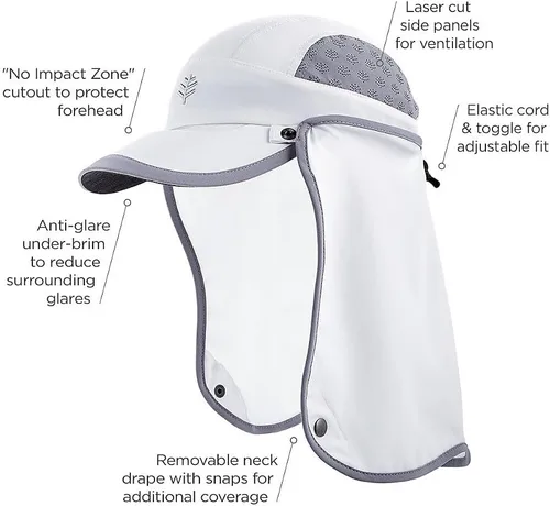 Vista 2 de Coolibar Gorra deportiva UPF 50+ para niños, protección solar