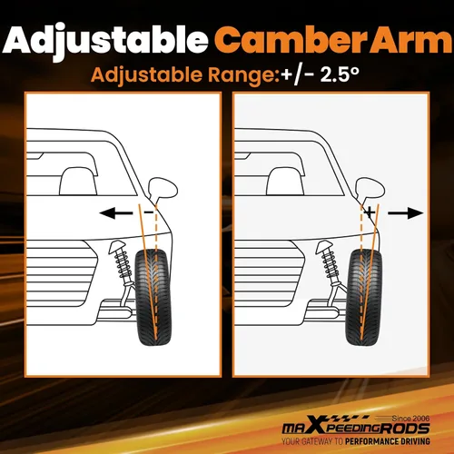 Vista 5 de maXpeedingrods Brazo de control superior trasero ajustable para Chrysler Sebring 2007-2010, para Dodge Journey Avenger 2008-2010, 1 par de brazos