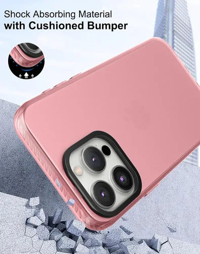 Vista 5 de Cresee Funda compatible con iPhone 15 Pro (6.1 pulgadas), funda translúcida mate para hombres, mujeres, niñas, cubierta trasera delgada, melocotón