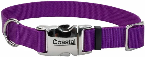 Vista 8 de Coastal Collar de perro ajustable para mascotas con hebilla de metal, cómodo collar de perro resistente a la decoloración con cierre a presión Negro