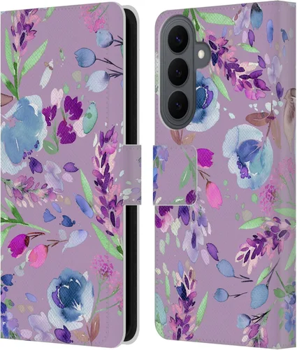 Vista 133 de Head Case Designs Officially Licensed Ninola Abstract Poppies Lilac Floral Leather Wallet Case Compatible with Samsung Galaxy A07 4G