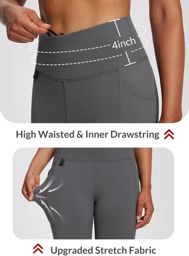 Vista 4 de baleaf Leggings con forro polar para mujer, impermeables, pantalones de senderismo de invierno, mallas térmicas para correr, bolsillos