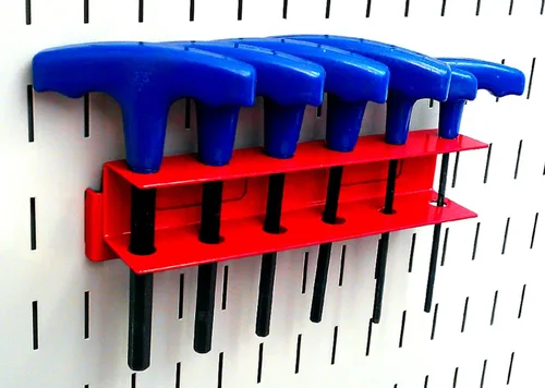 Vista 12 de Juego de accesorios ranurados Wall Control para estación de trabajo, Rojo, KT-400-WRK R