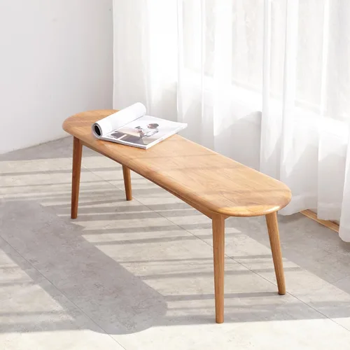 Vista 12 de Banco de comedor 100% madera maciza de 47.2'', banco largo de madera de roble para mesa de comedor, pie de cama, entrada, pasillo, respaldo de sofá