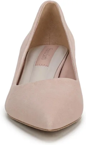 Vista 3 de Franco Sarto Women's Racer Pointed Toe Block Heel Pumps Zapatilla Ballet Rosa Claro Gamuza