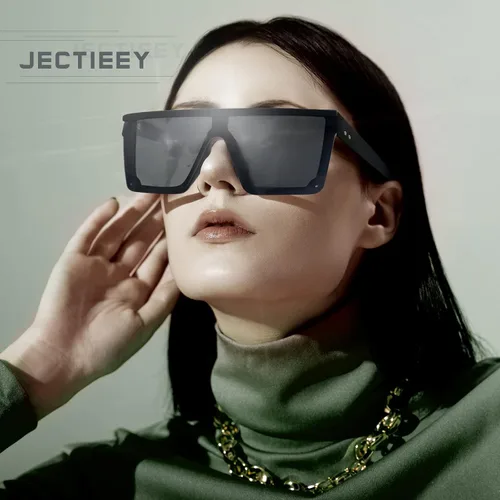 Vista 6 de Jectieey Oversized Square Sunglasses for Women Men Trendy Flat Top Sun Glasses Siamese Shades UV Protection