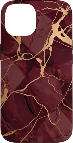 Vista 4 de iPhone 16 Burgundy and Yellow Metamorphic Pattern Case
