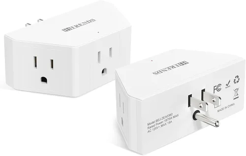 Vista 11 de Extensor de salida de protección contra sobretensiones con enchufe giratorio, extensor de salida de enchufe múltiple con 4 divisores y 2 puertos USB