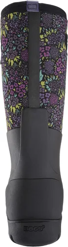 Vista 3 de BOGS Botas de lluvia altas Nw Neo-Classic Mid impermeables para mujer, estampado de jardín, negro, multicolor, 7 M