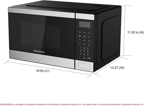 Vista 5 de Microondas Frigidaire de 0.9 pies cúbicos, panel de control digital - Configuraciones de cocción automática - Bloqueo de seguridad para niños