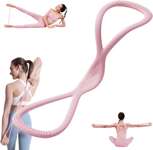 Vista 10 de Figura 8 Banda de resistencia para mujeres y hombres, banda de ejercicio con asas antideslizantes, equipo de fitness para gimnasio en casa