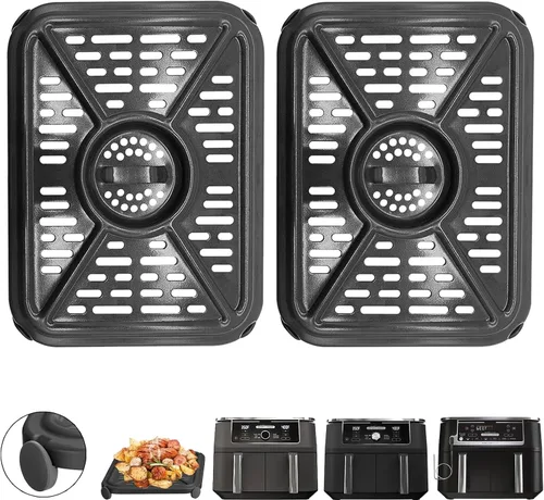 Vista 9 de GXF Sartén para freidora de aire para freidora de aire Ninja, 2 paquetes de repuesto para freidora de aire, placa de parrilla accesorios