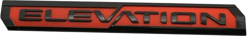 Vista 3 de 2 emblemas de elevación 2019-2021 para puerta trasera de puerta trasera 3D de repuesto para GMC Sierra 84682634 (negro/rojo) (FD-ELEVATION #2)