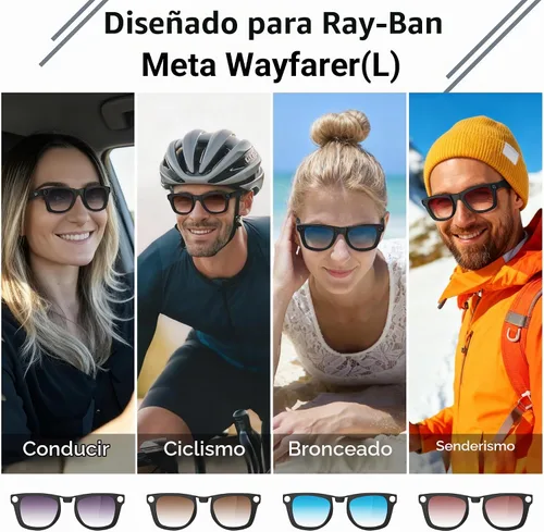 Vista 7 de HiBloks Transition/Gradient Polarized Clip-On Lens for RayBan Meta Wayfarer
