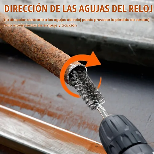 Vista 6 de MAXMAN Cepillo de alambre para taladro 6 piezas, cerdas trenzadas de acero