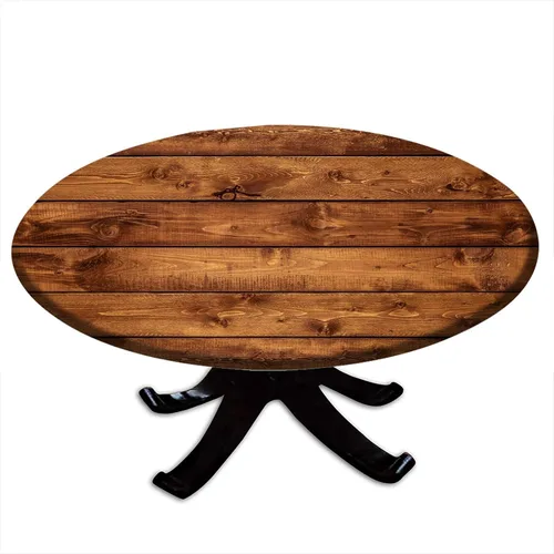 Vista 8 de Mantel redondo ajustable con borde elástico floral azul, mantel con borde elástico de estilo floral pastoral, almohadilla de mesa de poliéster