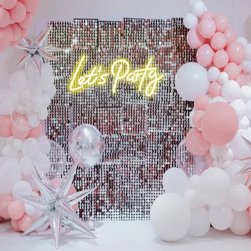 Vista 4 de Lets Party - Letrero de neón para decoración de pared de fiesta con regulable, luces de neón para decoración de pared, cumpleaños, boda, despedida